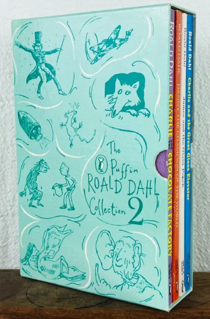 Vintage Roald Dahl Puffin Boxed Book Collection #2 1980’s Editions Set of 4