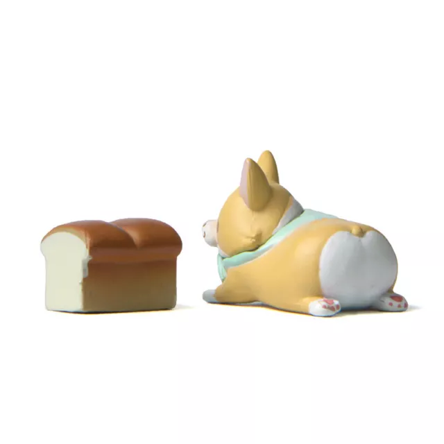 2 Pcs/set Lovely Simulation Bread Corgi Dog Doll Kawaii Mini Dolls Ornaments