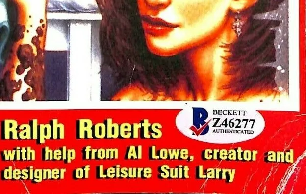 AL LOWE Signed Autograph Book "THE OFFICIAL BOOK OF LEISURE SUIT LARRY" Beckett 3