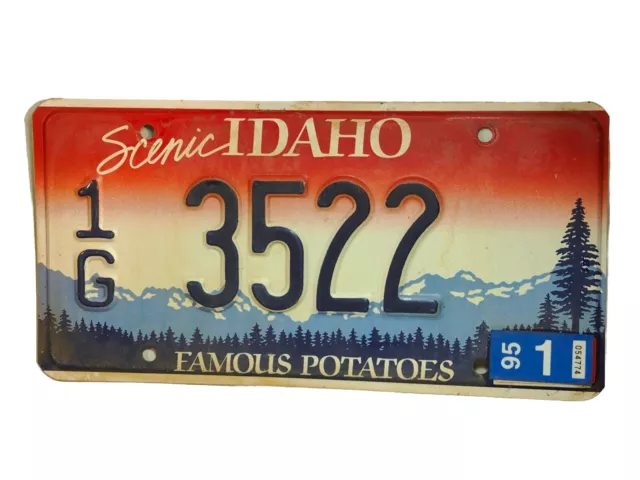 1995 Scenic Idaho License Plate Gem County Famous Potatoes 1G3522 Man Cave Pub