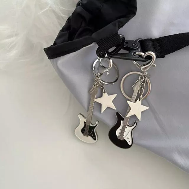 Ciondolo Chitarra Love Heart Star Portachiavi Uomo Donna Sweet Cool Trendy Moda