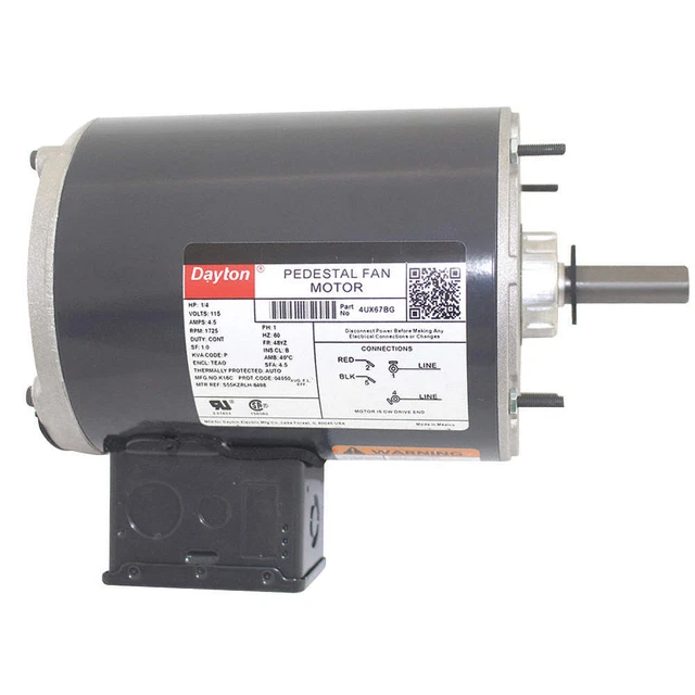 DAYTON 4UX67 Motor,1/4 HP,Yoke, 1725 RPM, 48YZ