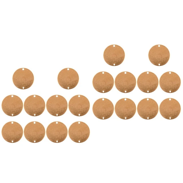 20 pz etichette decorative in ottone vuote etichetta rotonda piatta metallo decorazione