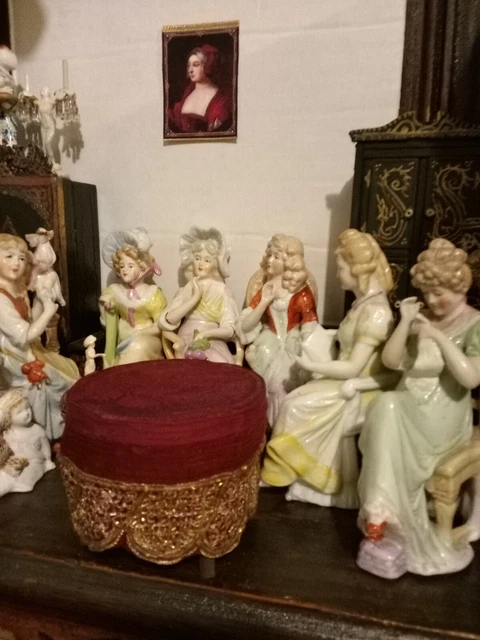 Figurine doll house REAL gold bullion miniature table furniture vintage