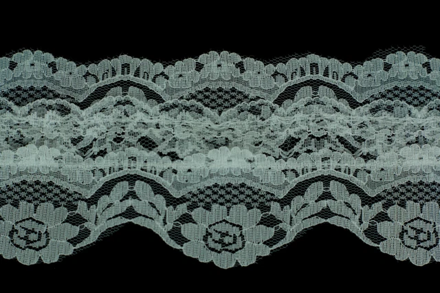 10 metres × 10cm Wide, White Floral Lace Trim/ Bridal Layered Lace Scallop Edges
