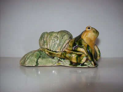 RAMASSE MONNAIE ADORABLE GRENOUILLE SUR FEUILLE EN ECRAMIQUE FROG PLATE 964 
