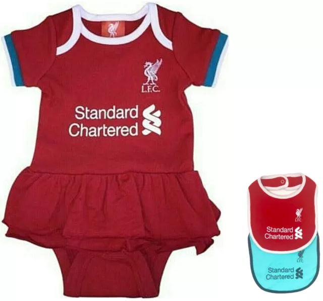 Liverpool Fc Girls Babies Football - Tutu Body Baby Grow Kit Dress Lfc
