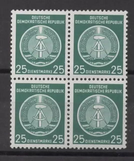 DDR Dienstmarken Nr. 10 YI im postfrischen Viererblock