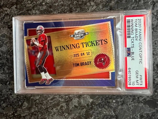 2020 Panini Contenders Optic Winning Tickets Tom Brady Blue 18/99 PSA 10