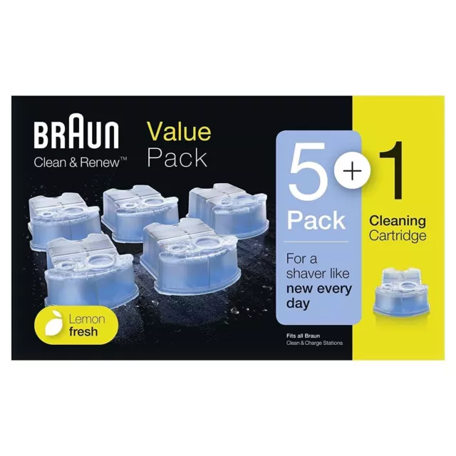 Braun CCR3 Clean and Renew Mens Shaver Hygienic Cleaning Refill Cartridge 6 Pack