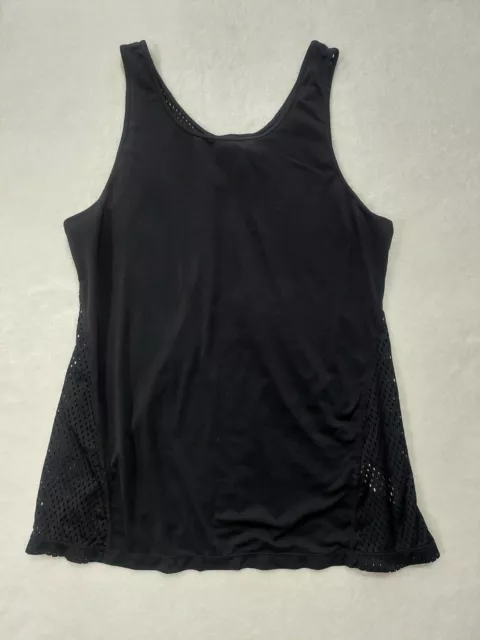 Z By Zella Womens Tank Top Size Medium Black Mesh Sleeveless Racerback Athletic