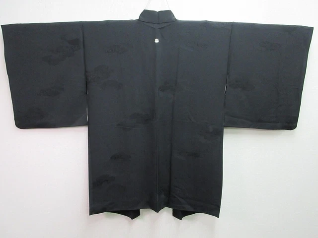 7709J5 Silk Vintage Japanese Kimono Haori Jacket Cloud Flower