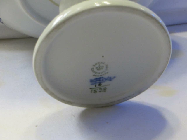 Old Hand Painted Royal Copenhagen "Blue Flowers" Porcelain Compote 10/1528