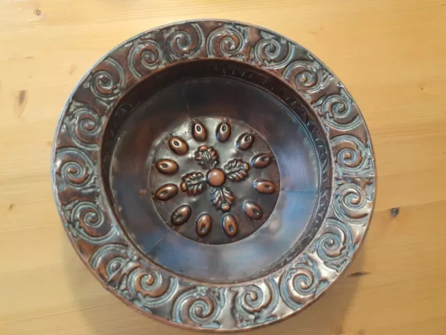 Hosley Metal Bowl Decorative Brown Elegant Expressions 12" Round