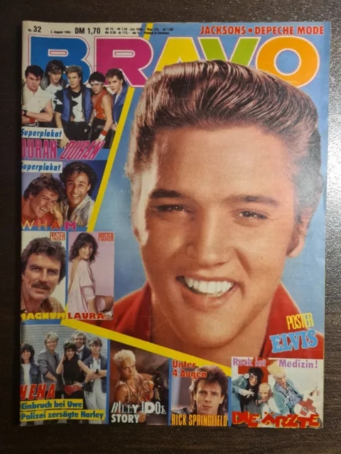 BRAVO 32/1984 Heft Komplett - Elvis Presley, Ärzte, Nena, Billy Idol, Wham- Top!