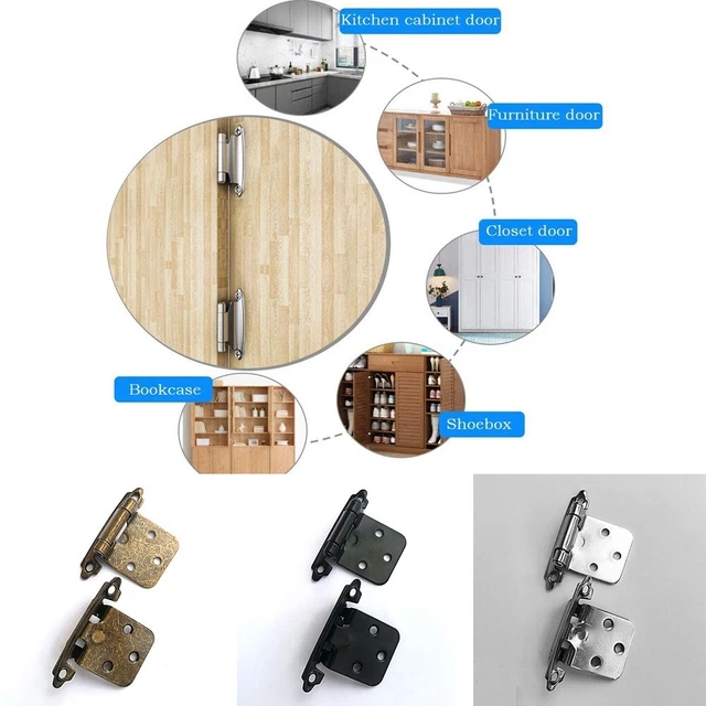 2 Supports De Rabat à Charnière Coulissante — Pour Couvercle De Meuble, Finition Argentée, Fer/zinc