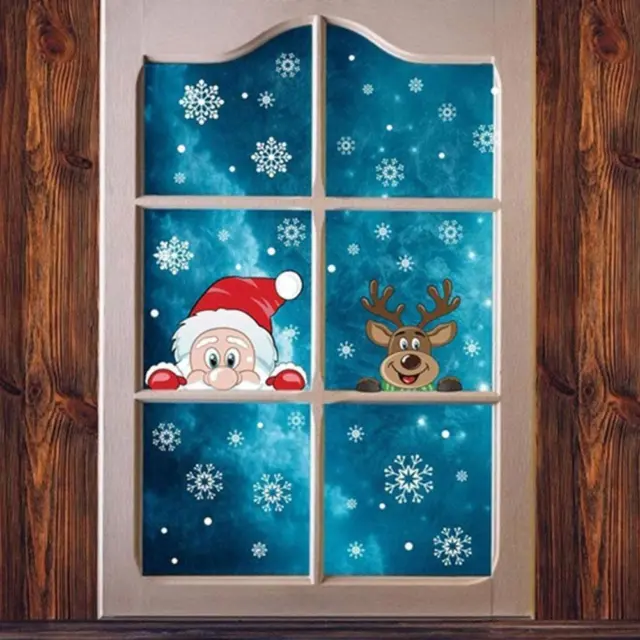 Christmas Snowflake Window Cling Stickers For Glass, Decals Xmas P9S5