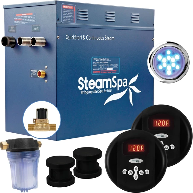 Generador de baño de vapor SteamSpa RY1200-A Royal 12 KW QuickStart - negro