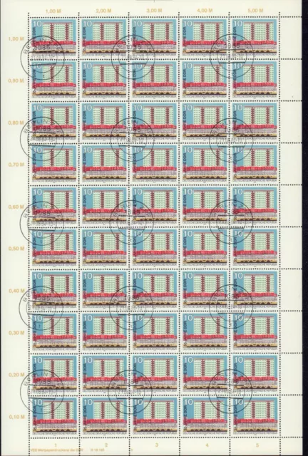 DDR Nr.2888 mit WPD 3, gestempelt im Bogen, DV, Schalterbogen, Großbogen