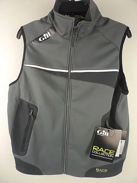 NWT Gill Race Collection Soft Shell Vest SMALL Sailing Water Sports  Zip Gray