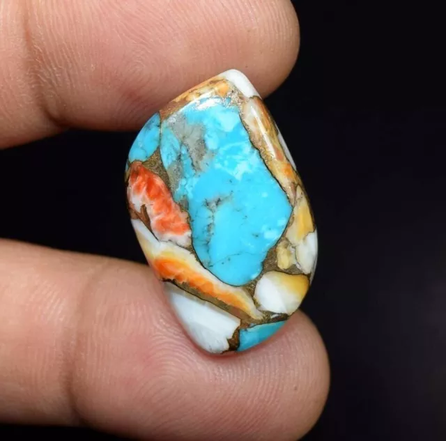 22.40 Cts. Natural Mohave Spiny Oyster Copper Turquoise Cabochon Loose Gemstone