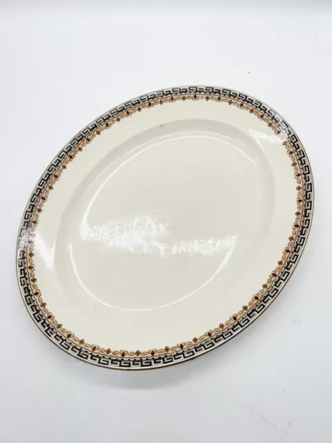 Vintage Burleigh Ware Greek Key Pattern Serving Tray Meat Plate Platter