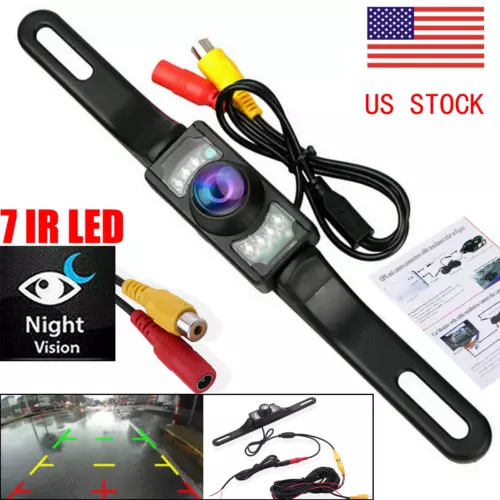 HD Car Rear View Backup Camera License Plate Waterproof Night Vision Wide Angle