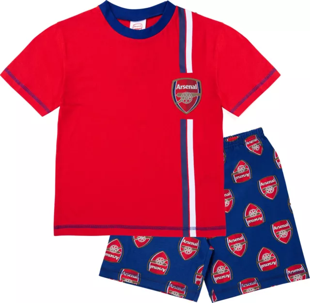 Arsenal F.C Boys Short Pyjamas, Summer Football Pjs, Official Merchandise