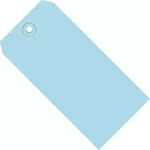 MyBoxSupply 3 1/4 x 1 5/8" Light Blue 13 Pt. Shipping Tags, 1000 Per Case