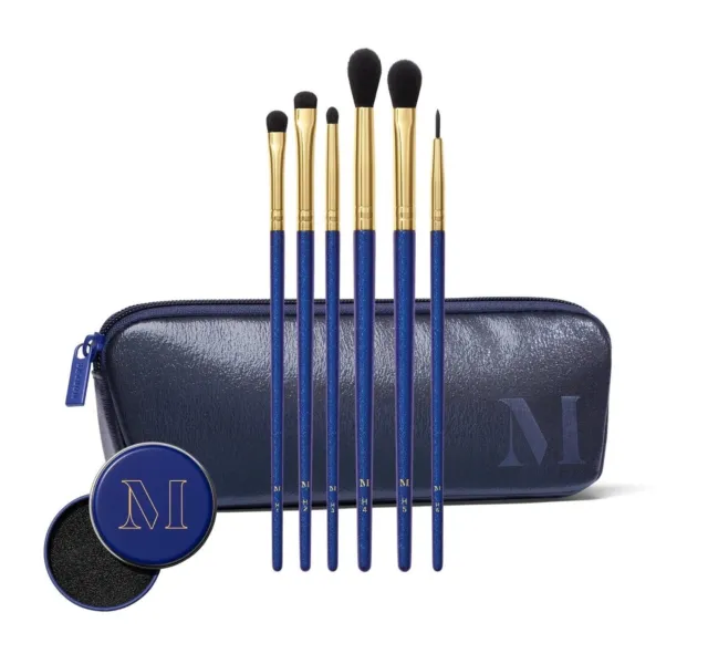 Morphe 6-Piece Eye Brush Set with Dry Brush Cleaner - Gift Set