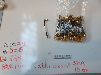 Elo ELO/72#506 Lot de 47 Câbles coaxiaux 10 cm coaxial - Connecteur SMA 