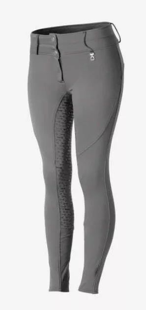 HORZE HORSE KIDS RHEA FULLSEAT THERMO BREECHES WITH POCKETS CHARCOAL GREY 110 cm