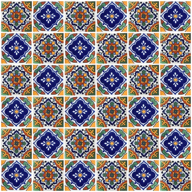 40 MEXICAN TALAVERA TILES Ceramic 6x6" Stairs Backsplash C172 £133.88