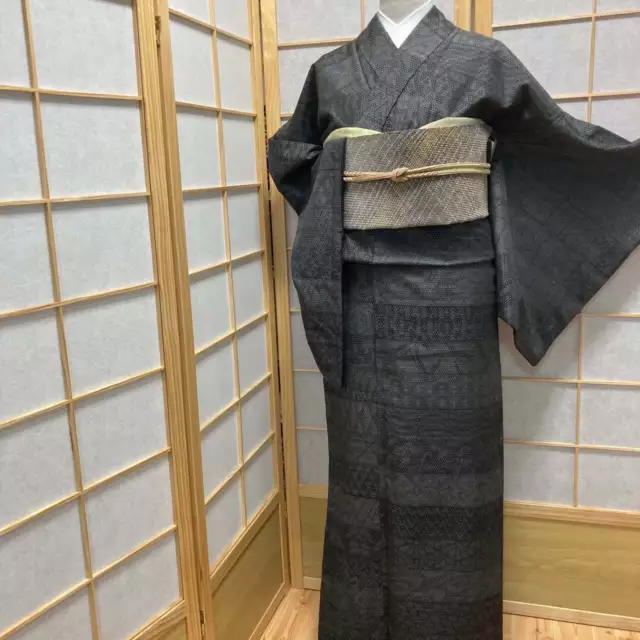 8967# kimono japonés Vintage Pure Silk Robe Kimono tradicional solo se...