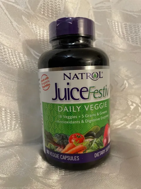 Natrol JuiceFestiv Daily Veggie - Sealed - 90 Capsules - NEW- Beet, Garlic