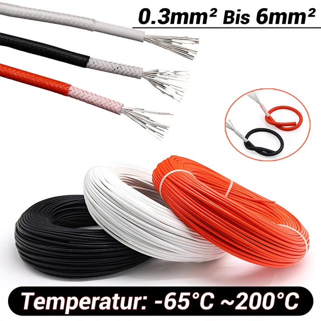 Cavo in silicone fibra di vetro trefoli cavo filo di rame stagnato alta temperatura 250°C