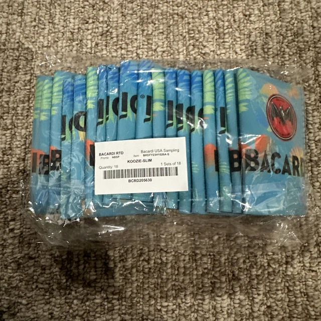 Bacardi Koozie - Slim Can Holder - (Lot Of 18)!