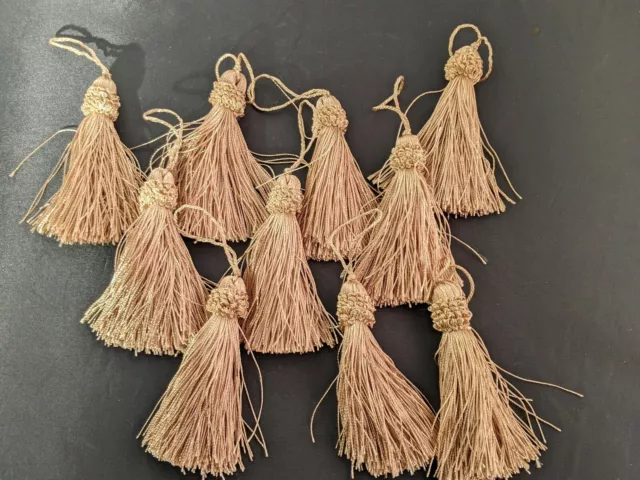 Vintage Antique Gold 3"  Tassels   Set of 10