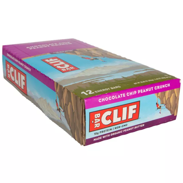 Clif Bar Original Chocolate Chip Peanut Crunch Box of 12 Quick Source of Energy