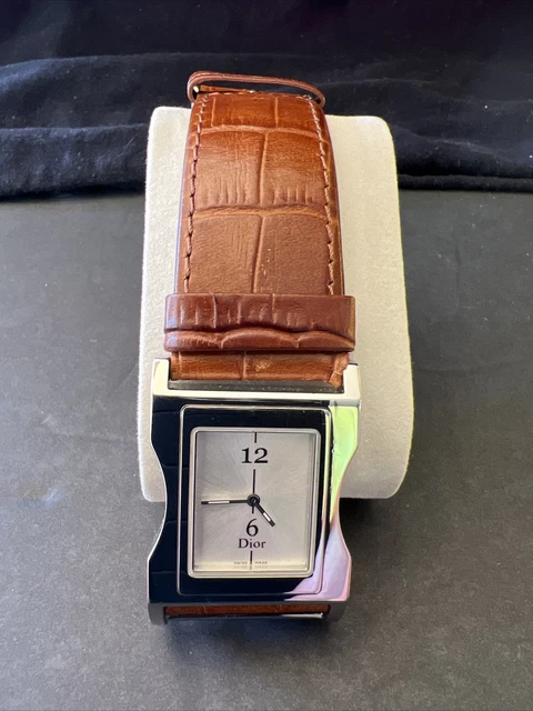 NDS Christian Dior White Dial Leather Band Quartz Watch Model #CD033110