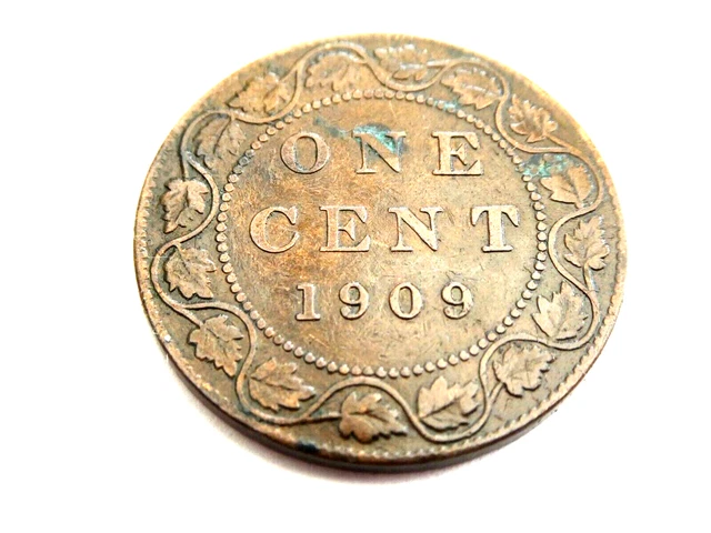 Canada 1909 Km#8 1 Cent Fine Condition 1050723/724