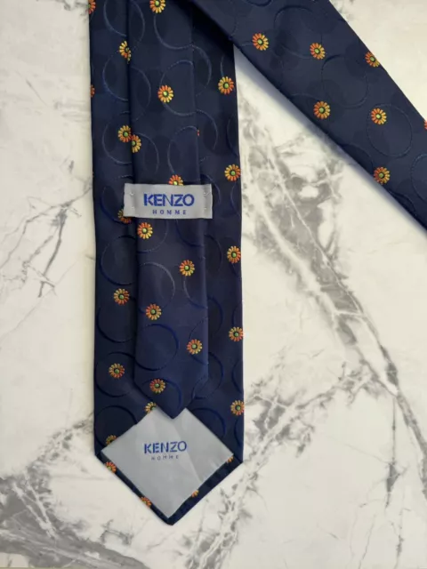 Cravatta Kenzo Paris 100% Seta Autentica Da Uomo Lusso Regalo Designer Blu