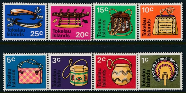 1971 Tokelau Handicrafts Set Of 8 Mint Mnh