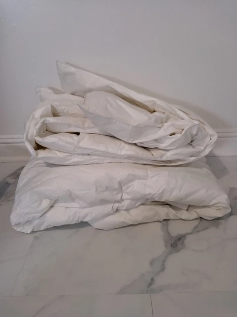 Goose Down Feather Fiber Twin- White Heavy Thick Comforter Gusseted- White