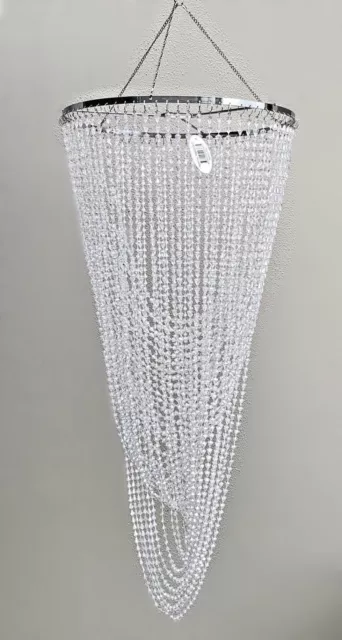 Clear Acrylic Beaded Chandelier Lamp shade Ceiling Lamp Fittings 2