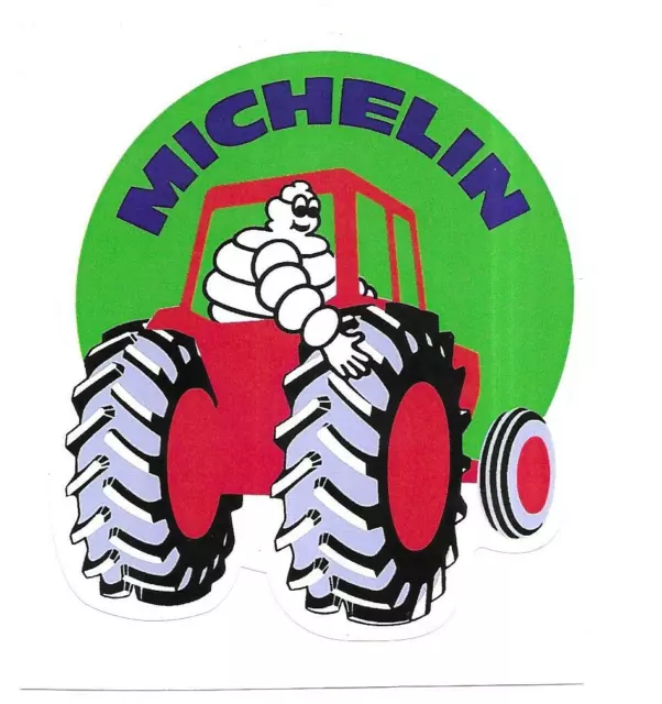 Rare / Autocollant - Michelin : Tracteur Agricole Bibendum Pneu Tyre / Stickers