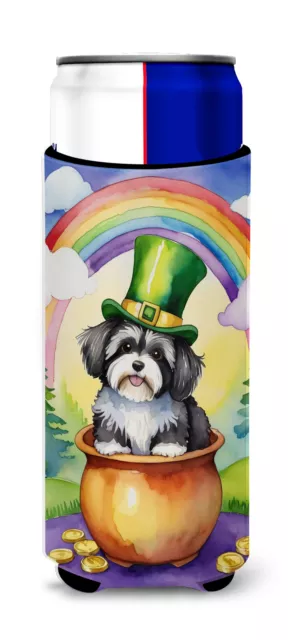 Havanese St Patrick's Day Can Hugger for Slim Cans DAC5556MUK