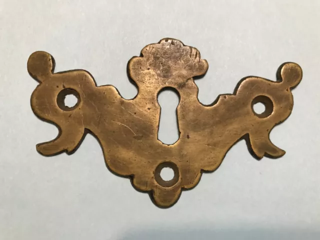 RARE 18th Century Brass Period  Chippendale keyhole escutcheon Spectacular!
