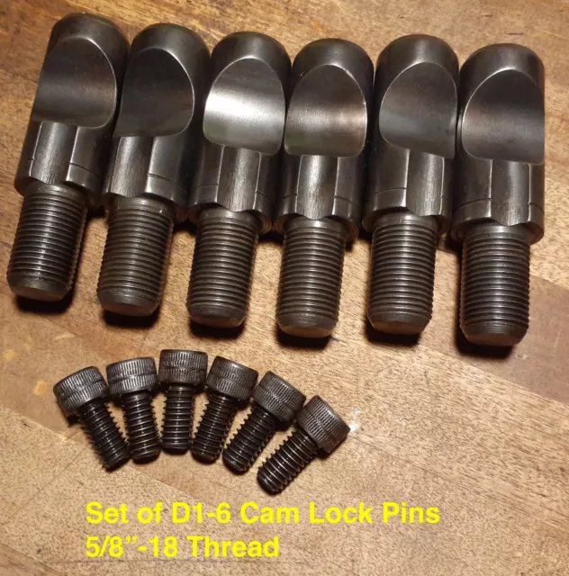 Set Of Lathe Chuck D1-11 Cam Lock Pins 1-3/16 Od With 7/8-14 Threads - Usa Made!