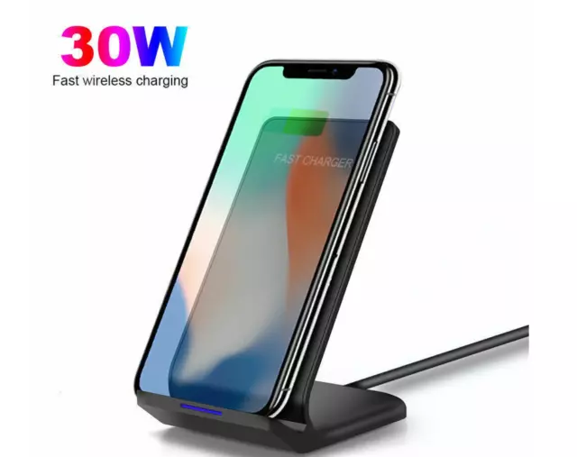 30W  Wireless Charger Fast Charging Stand Dock For iPhone 15 8 11 12 13 14